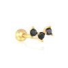 Pendientes Constelación Oro y Negro. Ideales pendientes mini de oro con diamantitos y piedras. Llevar como joya principal o como piercings.