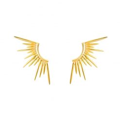 Pendientes Rayos de Sol Oro Plata. Joya en forma de Rayos de sol. Pendientes de fiesta dorados y plateados.