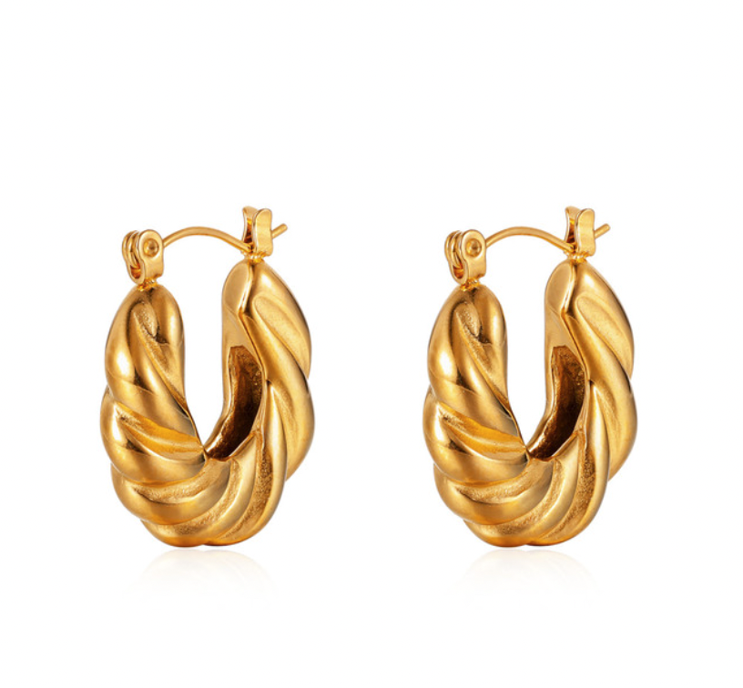 Pendientes Aro Grueso Dorado Chic Studio