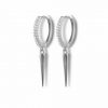 Pendientes de moda Punk Oro Plata dorados plateados. Pendientes de aro mini de plata y oro con pequeños diamantes y colgante de pincho.