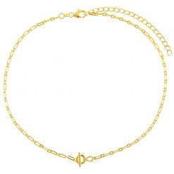 Collar Mitad y Mitad Cadena Oro es lo más trendy: collar de dos tipos de cadenas diferentes, colgante hecho en oro.