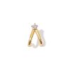 Pendiente Piercing Drop Oro ideal en el agujero principal y en piercings. Piercing en oro con diamantes y cierre de rosca.