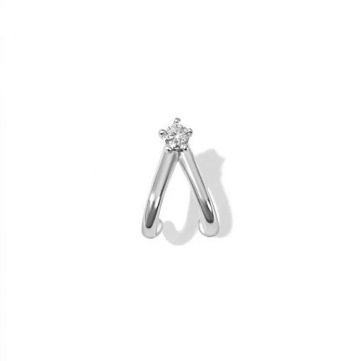 Pendiente Piercing Drop Plata ideal en el agujero principal y en piercings. Piercing en Platacon diamantes y cierre de rosca.