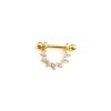 El pendiente Piercing U Brillantes Oro ideal en el agujero principal como en piercings. Piercing en oro con diamantes y cierre de rosca.