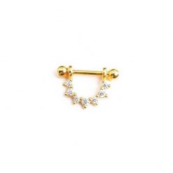 El pendiente Piercing U Brillantes Oro ideal en el agujero principal como en piercings. Piercing en oro con diamantes y cierre de rosca.