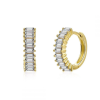 Pendientes Aro Brillantes Oro con piedras de colores. Pendientes de Aro hechos en plata de ley 925 bañados en oro 18k con circonitas.