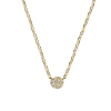 Colgante Medallón Everwhite Oro. Collar dorado con pequeño medallón bañado en circonitas. Hecho en plata de ley 925 y bañado en oro 18k.