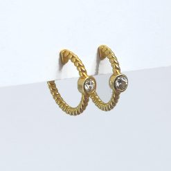 Pendientes Aro Piedra Oro