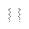 Pendientes Serpiente Largos Plata. Joyas de animales, pendientes serpiente de plata colgantes, con cierre de presión, en plata de ley 925.