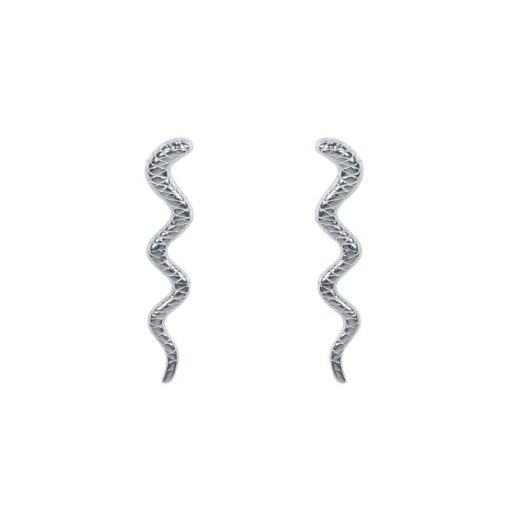 Pendientes Serpiente Largos Plata. Joyas de animales, pendientes serpiente de plata colgantes, con cierre de presión, en plata de ley 925.