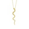 Colgante serpiente oro. Cadena dorada fina con charm colgante en forma de serpiente en plata de ley bañada en oro 18 k.