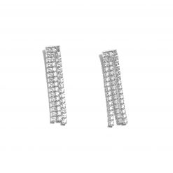 Pendientes Borla Plata son un cañón de luz. Pendientes largos de boda y fiesta en oro con diamantes. Delicados y elegantes.
