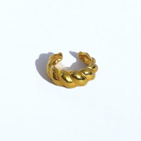Pendiente Ear cuff Gallonado Oro 18k. Pendientes ear cuff dorados de plata de ley 925 bañado en oro 18k. Pendientes sin agujero.