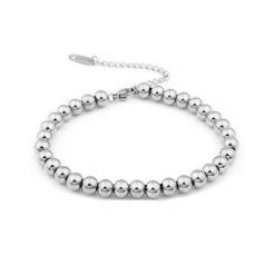 7 Pulsera Bolas Doradas en varios tamaños (4mm, 5mm, 6mm, 7mm y 8mm) extensible con cierre de mosquetón. Llévala sola o en combinación.