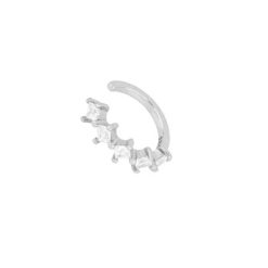 Nuestro Pendiente Ear Cuff Olivia Plata 925. Delicado y con personalidad. Pendiente sin agujero de oro con diamantes plateado.
