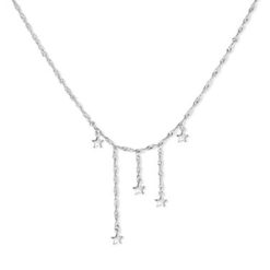 Colgante Estrellitas Plata. Colgante de cadena dorada finita con estrellitas de diamantes.