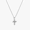 Colgante Cruz Plata. Es un delicado collar plateado hecho en plata de ley 925 con un pequeño colgante de cruz con circonitas.