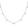 Colgante Triangulito Plata. Delicado collar plateado hecho de plata de ley con varios colgantes en forma de triándulo con circonitas.