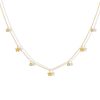 Collar Círculos y Estrellas Oro 18k. Colgante dorado con charms de círculos con circonitas y estrellas minimalista y elegante. Collar de cadena de oro.