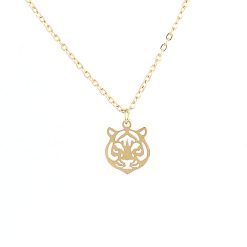Precioso Colgante Puma Dorado. Precioso collar con colgante dorado con charm en forma de tigre y cadena. Hecho en acero inoxidable color dorado.