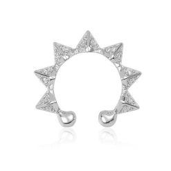 Pendiente Ear cuff Orión Plata de ley 925. Pendiente sin agujero plateado en forma de estrella de plata de ley 925 con circonitas.